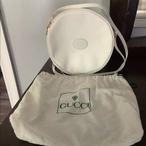 Gucci round white shoulder or cross body purse